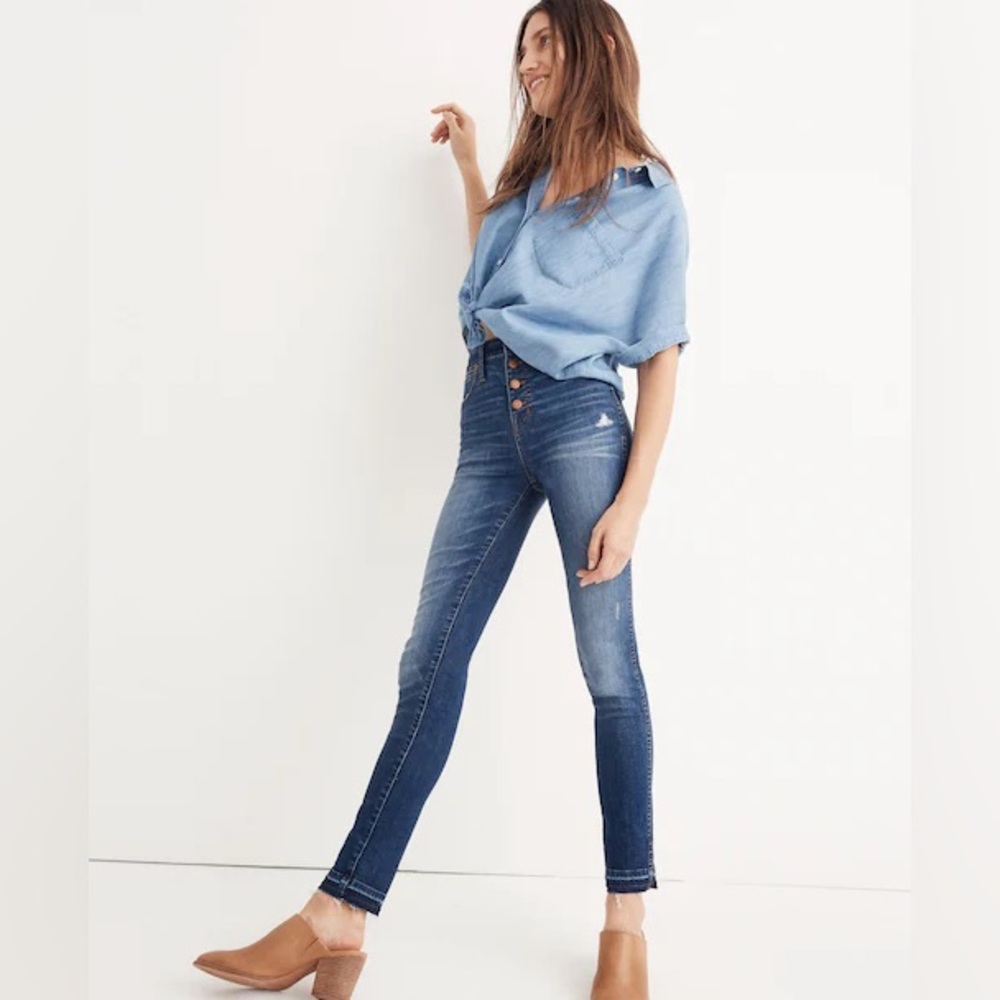 Madewell Petite 10" High-Rise Skinny Jeans: Drop-Hem Edition